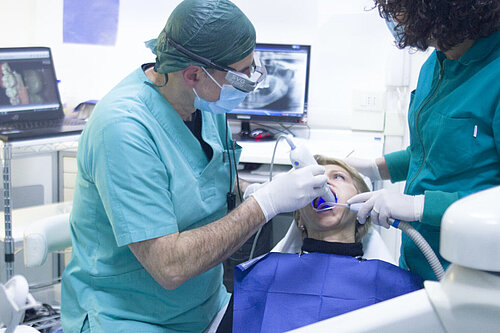 Dental care A dentist at work